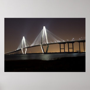 Póster Puente de Ravenel en la noche