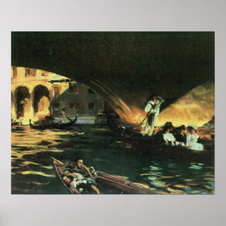 Póster Puente de Rialto, Gran Canal de John Singer Sargen