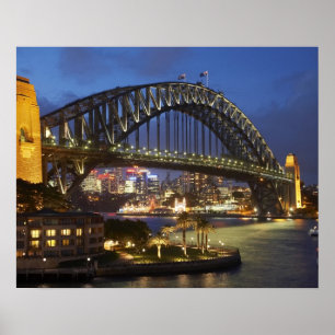 Póster Puente de Sydney Harbour y hotel Park Hyatt Sydney
