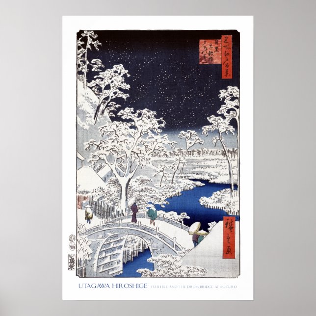 Póster Puente de tambor en el Poster Meguro (Frente)