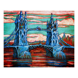 Póster Puente de torre creciente en un Londres fantástico