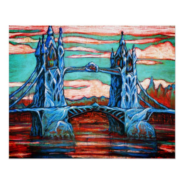 Póster Puente de torre creciente en un Londres fantástico (Anverso)