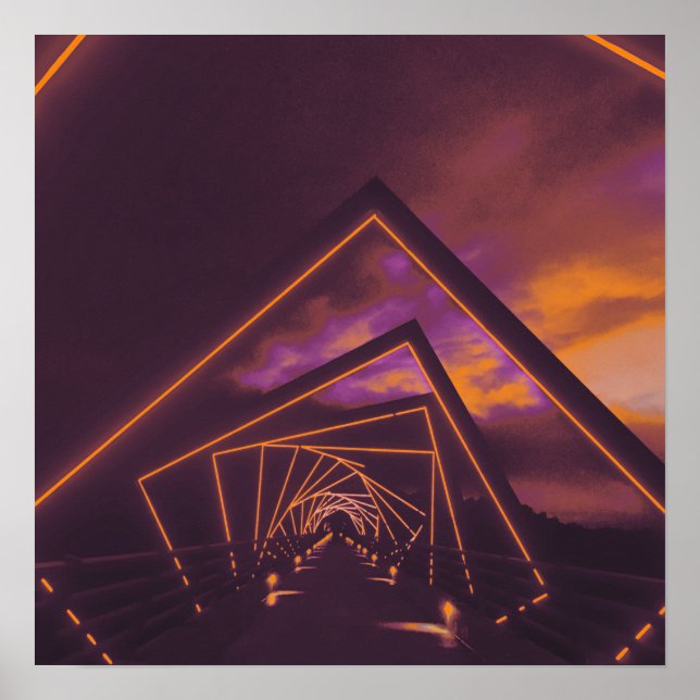 Póster puente de traza de tortuga alta (Frente)