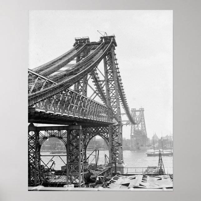Póster Puente de Williamsburg, 1902. Foto de cosecha de v (Frente)