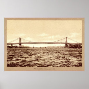 Póster Puente de Williamsburg, Nueva York City 1907