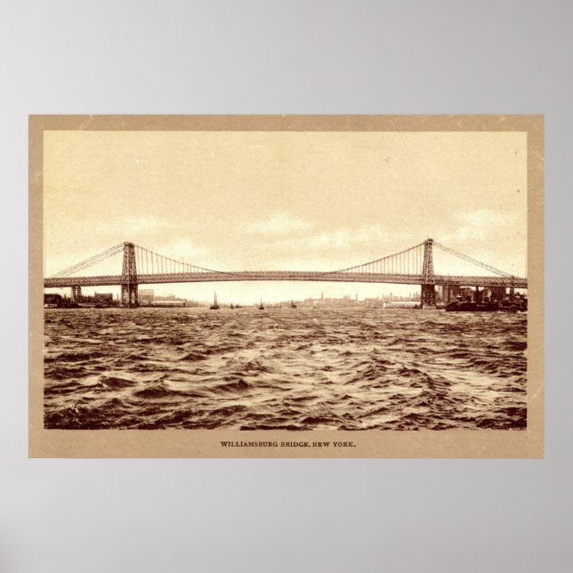 Póster Puente de Williamsburg, Nueva York City 1907 (Frente)