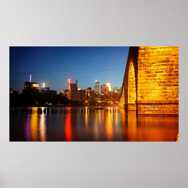 Póster Puente del Arco de Piedra de Minneapolis (Frente)