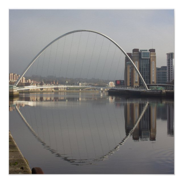 Póster Puente del Milenio y Baltic Mill, Gateshead, Reino (Anverso)