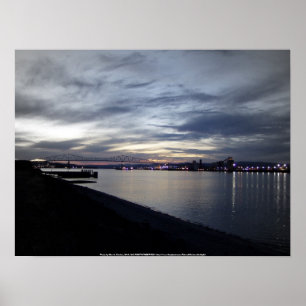 Póster puente del río Columbia, de Lewis y de clark,