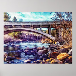 Póster puente del río Verdi Truckee