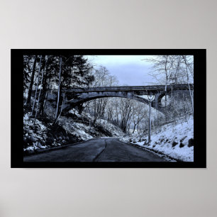 Póster Puente en invierno