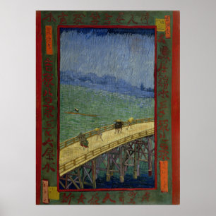 Póster Puente en lluvia después de Hiroshige por Vincent