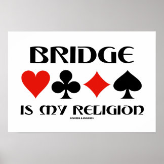 Póster Puente es mi religión Cuatro juegos de cartas