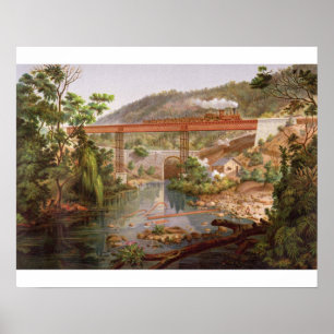 Póster Puente ferroviario en Atoyac, del 'Álbum del Méxic