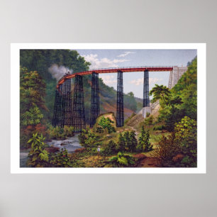 Póster Puente ferroviario en Metlac, del 'Álbum del Méxic