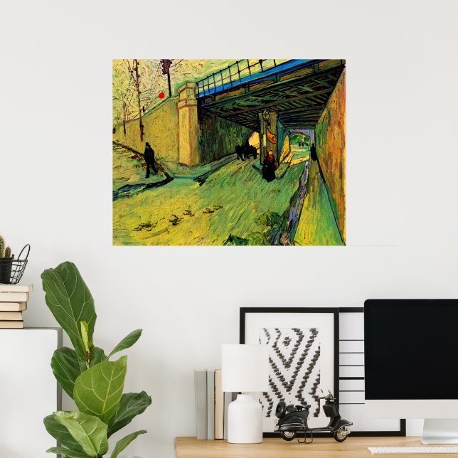 Póster Puente ferroviario sobre Montmajour por Vincent va (Oficina en casa)