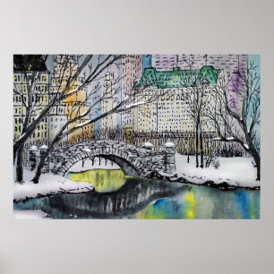 Póster Puente Gapstow, Central Park, Nueva York