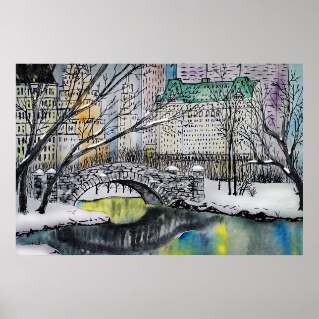 Póster Puente Gapstow, Central Park, Nueva York (Frente)