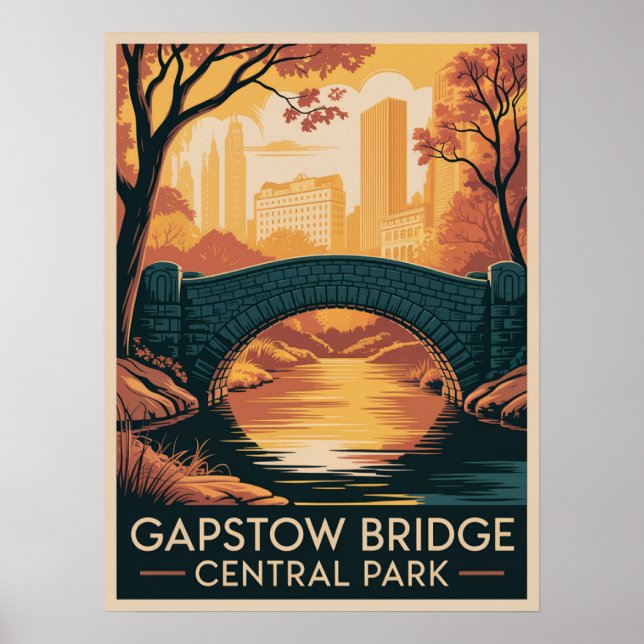 Póster Puente Gapstow Central Park Otoño (Frente)
