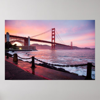 Póster Puente Golden Gate al Anochecer