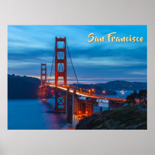 Póster Puente Golden Gate al crepúsculo