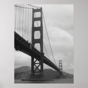 Póster Puente Golden Gate (blanco y negro)