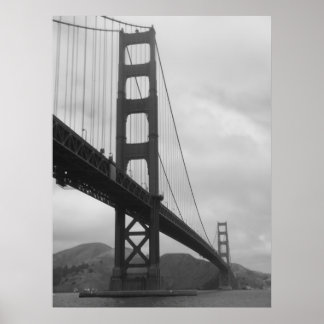 Póster Puente Golden Gate (blanco y negro)