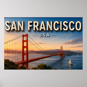 Póster Puente Golden Gate de San Francisco Escénico