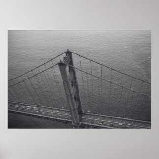 Póster Puente Golden Gate en blanco y negro