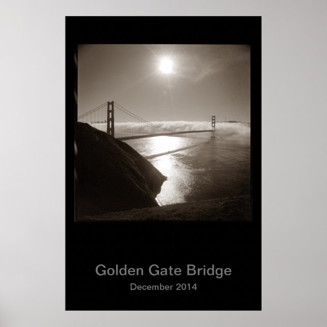Póster Puente Golden Gate en la niebla #3 (Frente)