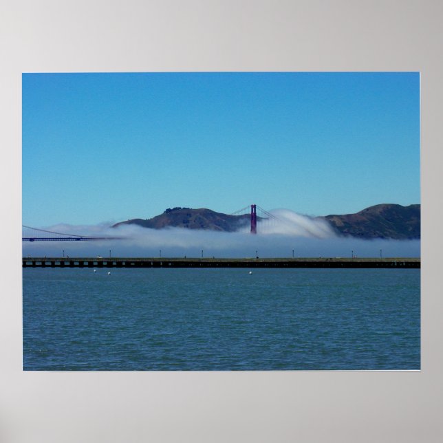 Póster Puente Golden Gate en niebla, San Francisco (Frente)