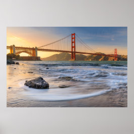 Póster Puente Golden Gate en San Francisco al atardecer