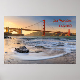 Póster Puente Golden Gate en San Francisco al atardecer