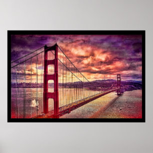 Póster Puente Golden Gate en San Francisco, California.