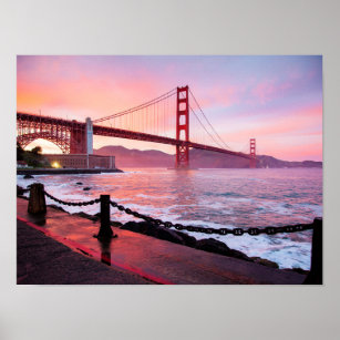 Póster Puente Golden Gate, fotografía panorámica,