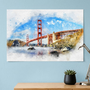 Póster Puente Golden Gate Pastel en San Francisco
