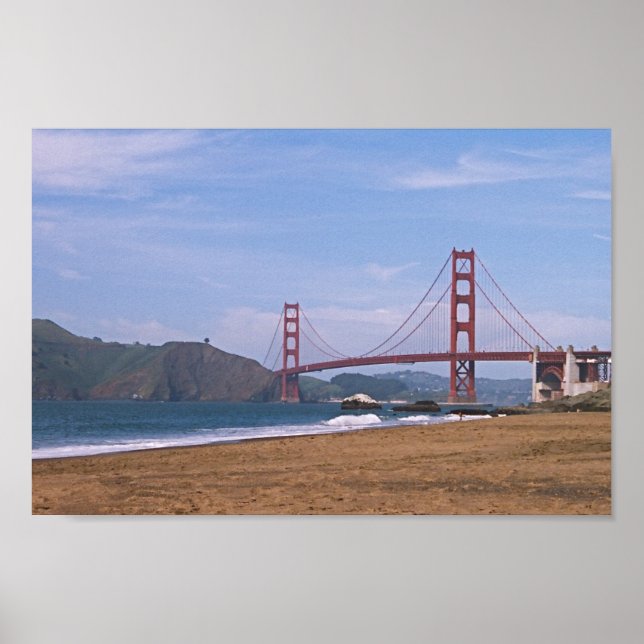 Póster Puente Golden Gate - Playa de Baker (Frente)