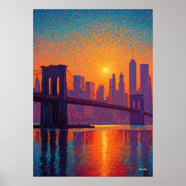 Póster Puente Golden Gate Pointillismo San Francisco  (Frente)