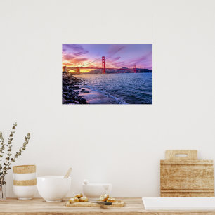 Póster Puente Golden Gate, punto de referencia famoso,
