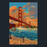 Póster Puente Golden Gate - San Francisco, Poster de CA<br><div class="desc">Este es uno de nuestros afiches de viaje de estilo vintage de un monumento histórico en San Francisco, la ciudad junto a la bahía. Todos los diseños son personalizados hechos para parecerse a posters de principios del siglo XX. Estas piezas de arte llevan un alto detalle, un color profundo y...</div>