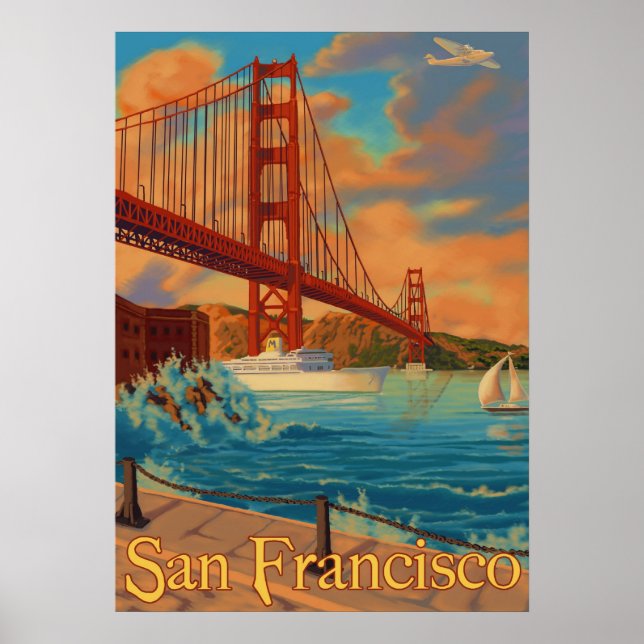 Póster Puente Golden Gate - San Francisco, Poster de CA (Frente)