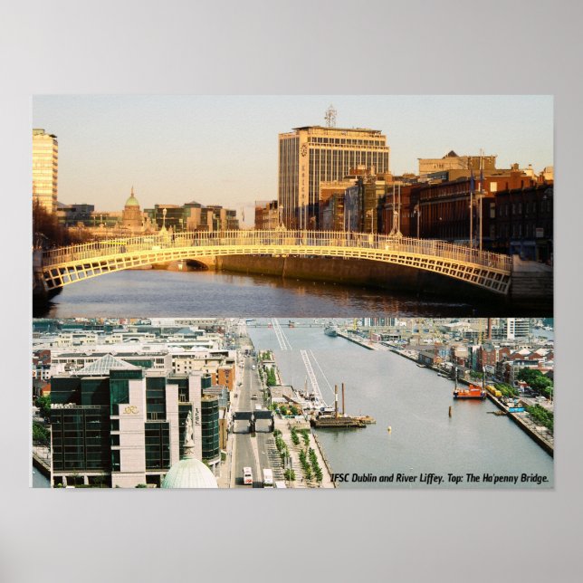 Póster Puente Ha'penny, Centro Financiero Irlandés Dublín (Frente)