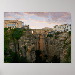 Póster Puente histórico en Ronda Andalucía España