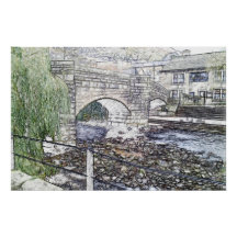 Puente histórico para caballos de carga en Hebden