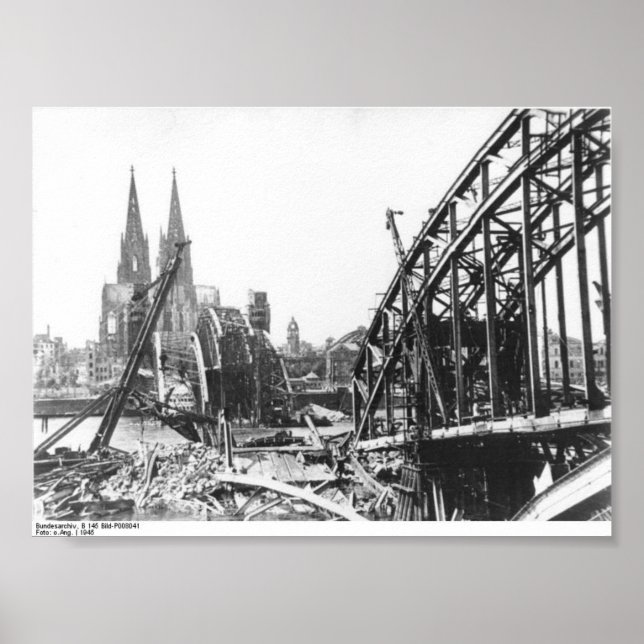 Póster Puente Hohenzollern de Colonia - Hohenzollernbrück (Frente)