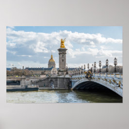 Póster Puente Invalides y Pont Alexandre III - París