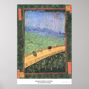 Póster Puente japonés en lluvia, de Vincent van Gogh