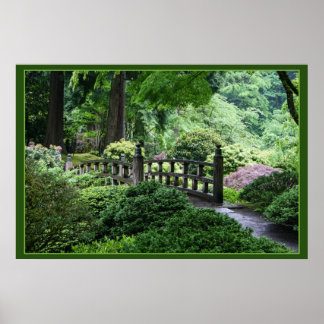 Póster Puente - Jardín japonés de Portland