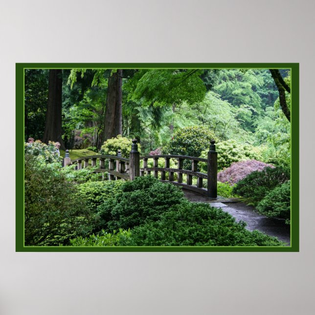 Póster Puente - Jardín japonés de Portland (Frente)