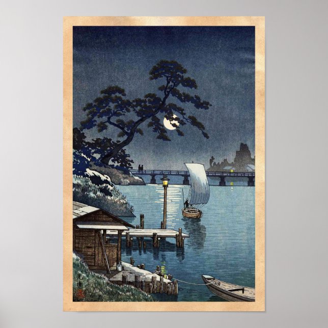 Póster Puente Kangetsu, Shimonoseki a principios de otoño (Frente)